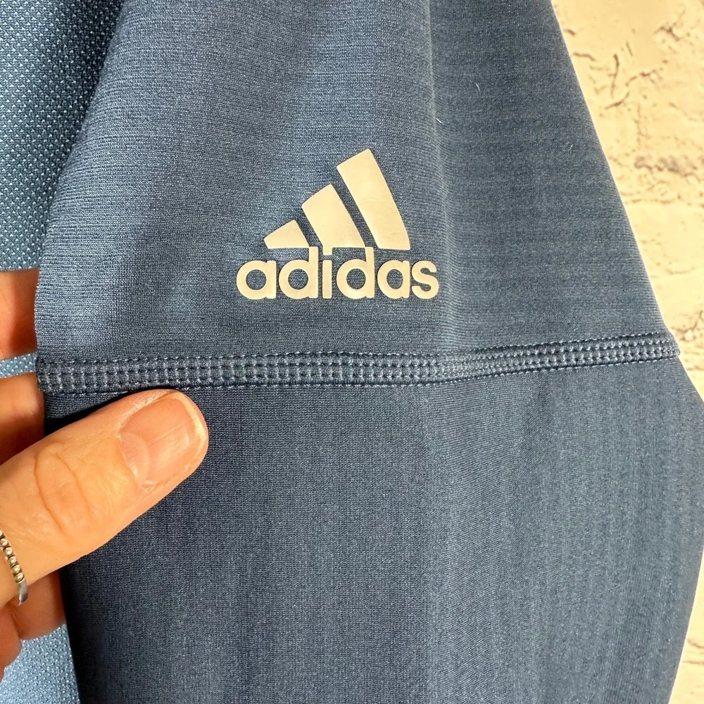 Adidas Golf Mens Blue Full‎ Zip Textured Performance Jacket CY7426 Medium